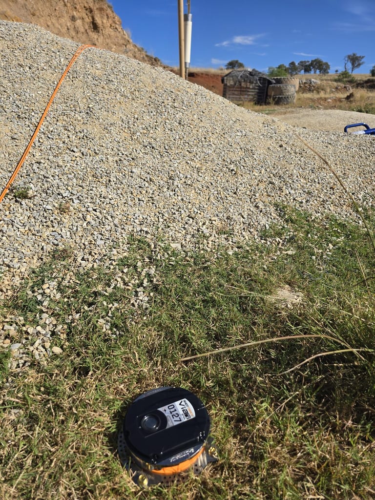 ViB monitor at the base of a gravel stockpile